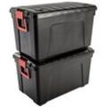 2 IRIS Ohyama Multi Aufbewahrungsbox 2x 110,0 l schwarz, rot 44,5 x 75,0 x 66,0 cm