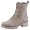 Stiefelette GABOR Gr. 41, grau (hellbeige) Damen Schuhe Blockabsatz, Plateau, Boots mit modischen Durchzügen