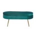 SalesFever Sitzpouf aus Samt Oval Metallbeine Chrom goldfarben