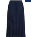 Plisseerock TOMMY HILFIGER CURVE "CRV FLUID PLEATED MIDI SKIRT" Gr. 46, blau (schwarz night navy) Damen Röcke in Großen Größen, Logo-Print