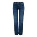 Straight-Jeans ONLY "ONLBLUSH MID STRAIGHT DNM TAI021 NOOS" Gr. S (36), Länge 30, blau (dunkelblau denim), Damen, Obermaterial: 92% Baumwolle, 6% Elastomultiester, 2% Elasthan, unifarben, Jeans