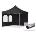 TOOLPORT 3x3m Aluminium Faltpavillon, inkl. 2 Seitenteile, schwarz - (600164)