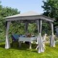 TOOLPORT Sunset 3x3 m Softtop Gartenpavillon, inkl. 4 Seitenteile, stone - (300040)