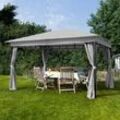 TOOLPORT Sunset 3x4 m Softtop Gartenpavillon, inkl. 4 Seitenteile, stone - (300042)