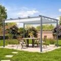 PRIMEYARD 3x4m Pergola in Perlgrau; mit Sonnensegel in Stone - (400102)