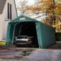 TOOLPORT 3,3x6m Zeltgarage, PVC-Plane, dunkelgrün, mit Statik (Erduntergrund) - (58449)