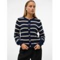 Strickjacke VERO MODA "VMAMAZING LS O-NECK CARDIGAN BOO" Gr. L (40), blau (navy blazer detail:with birch) Damen Strickjacken