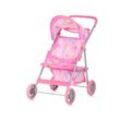 Chipolino Puppenwagen Alice Aufbewahrungskorb klappbar, Sonnendach verstellbar rosa