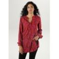 Longbluse ANISTON SELECTED Gr. 36, rot (dunkelrot, rot, fuchsia) Damen Blusen mit asymmetrischem Saum und extra langen Manschetten