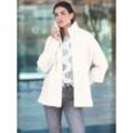 Langjacke HEINE, Damen, Gr. 36, beige (ecru), 100% Polyester, Bündchen:100% Polyacryl, Kragen:100% Polyacryl, unifarben, Langarm, Jacken