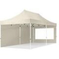 TOOLPORT 3x6m Stahl Faltpavillon, inkl. 2 Seitenteile, creme - (59057)