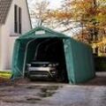 TOOLPORT 3,3x4,8m Zeltgarage, PVC-Plane, dunkelgrün, mit Statik (Erduntergrund) - (58315)