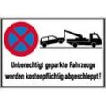 SafetyMarking® Verbotsschild "Absolutes Halteverbot, unberechtigt geparkte Fahrzeuge werden kostenpflichtig abgeschleppt" rechteckig 60,0 x 40,0 cm