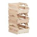 3 relaxdays Stapelkisten Holz braun 27,5 x 38,0 x 20,0 cm