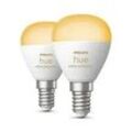 Philips Hue White Ambiance Luster LED Lampe E14 2er Set - Weiß