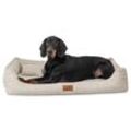 Tierlando ® WILLIAM Couture - Orthopädisches Hundebett | Bequemes Hundesofa creme 1,1 m, 22 cm, 85 cm