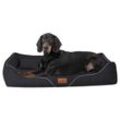 Tierlando ® WILLIAM Couture - Orthopädisches Hundebett | Bequemes Hundesofa schwarz 1,1 m, 22 cm, 85 cm