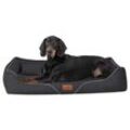 Tierlando ® WILLIAM Couture - Orthopädisches Hundebett | Bequemes Hundesofa anthrazit 1,3 m, 22 cm, 1 m