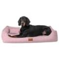 Tierlando ® WILLIAM Couture - Orthopädisches Hundebett | Bequemes Hundesofa altrosa 1,3 m, 22 cm, 1 m