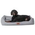 Tierlando ® WILLIAM Couture - Orthopädisches Hundebett | Bequemes Hundesofa schwarz/ graphit 1,3 m, 22 cm, 1 m