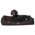 Tierlando ® WILLIAM Couture - Orthopädisches Hundebett | Bequemes Hundesofa braun 1,6 m, 22 cm, 1,1 m