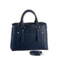 Henkeltasche BRUNO BANANI, Damen, Gr. B/H/T: 33cm x 32cm x 14cm, blau, Lederimitat, Taschen, mit praktischer Einteilung