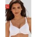 Minimizer-BH LASCANA, Damen, Gr. 100, Cup C, weiß, Microtouch, Spitze, Spacer, Obermaterial: 87% Polyamid, 13% Elasthan, feminin, BHs, mit Spacer-Schalen und Bügel, Basic Dessous