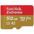 SanDisk Extreme MicroSDXC-Speicherkarte 512 GB Gold, Rot