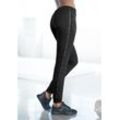 LASCANA ACTIVE Jogginghose schwarz Gr. S (36/38) für Damen. Mit Logodruck, Piping, Logoschriftzug, Reißverschlüsse. Bequem. Nachhaltig.