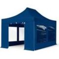 TOOLPORT 3x4,5m Aluminium Faltpavillon, inkl. 4 Seitenteile, blau - (600207)