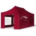 TOOLPORT 3x6m Stahl Faltpavillon, inkl. 4 Seitenteile, rot - (600081)