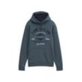 TOM TAILOR Herren Hoodie Sweatshirt mit Logo-Print, blau, Logo Print, Gr. L