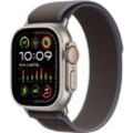 Smartwatch APPLE "Watch Ultra 2 Titanium" Smartwatches Gr. 49mm, Cellular, S/M, Trail Loop, grau (schwarz, blau) Alpine Loop