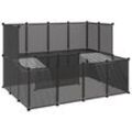 VidaXL Kleintierkäfig PP Stahl Freigehege Transparent/Schwarz schwarz 1,43 m, 1,07 m, 93 cm