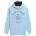 TOM TAILOR Herren Plus Size - Hoodie mit Logo Print, blau, Logo Print, Gr. 4XL