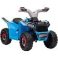 Elektro Kinderquad, Elektrofahrzeug mit Vorwärts-und Rückwärtsfunktion, 2,5 km/h, 6 v Mini Elektroquad für Kinder 1,5-3 Jahre, Blau - Homcom