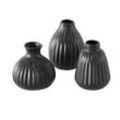 Boltze Vase Esko 3er-Set, Schwarz