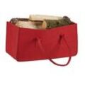 relaxdays Kaminholztasche 27,0 l rot 25,0 x 50,0 x 25,0 cm