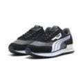 Sneaker PUMA "Future Rider Displaced-Sneakers Erwachsene", Gr. 36, blau (club navy weiß blau), Obermaterial: Textil, Synthetik, Kuhleder; Futter: Textil; Innensohle: Textil; Laufsohle: Gummi, Schuhe