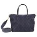 Handtasche JOOP "collana tessuto handbag mhz", Damen, Gr. B/H/T: 27,5cm x 24cm x 14cm, blau (dunkelblau), Nylon, Taschen