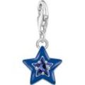 Charm Stern THOMAS SABO "mit Steinen und Kaltemaille, 2039-041-13, 2043-496-7, 2044-041-14", bunt (silberfarben, blau, blau), Charms, Damen, Silber 925 (Sterlingsilber), mit Glas-Keramik Stein oder Zirkonia (synth.)