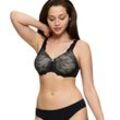 Minimizer-BH TRIUMPH "Contouring Sensation W01" Gr. 95, Cup G, beige (schwarz, creme) Damen BHs Cup C-G, aus wunderschöner, blumiger Spitze, Dessous