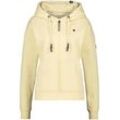 Kapuzensweatjacke ALIFE & KICKIN "Damen TwiggyAK A" Gr. L, beige (creme), Damen, 100% Baumwolle, Sweatjacken, Basic Hoodie Kapuzenpullover, Sweatshirt mit Kapuze