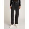 Mom-Jeans CALVIN KLEIN JEANS "HIGH RISE STRAIGHT", Damen, Gr. 29, Länge 32, schwarz (denim schwarz), Denim/Jeans, Obermaterial: 100% Baumwolle, unifarben, feminin, straight fit, Jeans, leichte Stoned wash Optik, mit Coinpocket