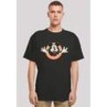 T-Shirt F4NT4STIC "Disney Mickey Mouse Hello", Herren, Gr. L, schwarz, Obermaterial: 100% Baumwolle, casual, oversize, Rundhals, Kurzarm ohne Bündchen, Shirts, Premium Qualität