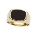 Siegelring FIRETTI "Schmuck Geschenk Gold 585 Herrenring Goldring" Gr. 20, schwarz (gelbgoldfarben, schwarz, schwarz), Fingerringe, Herren, 20, Gelbgold 585, 5mm, mit Onyx