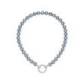 Collier LADY, grau, Halsketten, Damen, 45, Perlen, L: 45cm