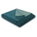 Plaid BIEDERLACK "teal-green" Wohndecken Gr. B/L: 130cm x 170cm, grün im Doubleface-Look