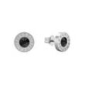 Paar Ohrstecker TOMMY HILFIGER "Schmuck Edelstahl Ohrschmuck Ohrringe MENS EARRINGS", schwarz (edelstahlfarben, schwarz, schwarz), Ohrringe, Herren, Edelstahl, mit Glasstein