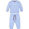 Shirt & Hose TOMMY HILFIGER Gr. 56, blau (breezy blue) Baby KOB Set-Artikel mit Logodruck